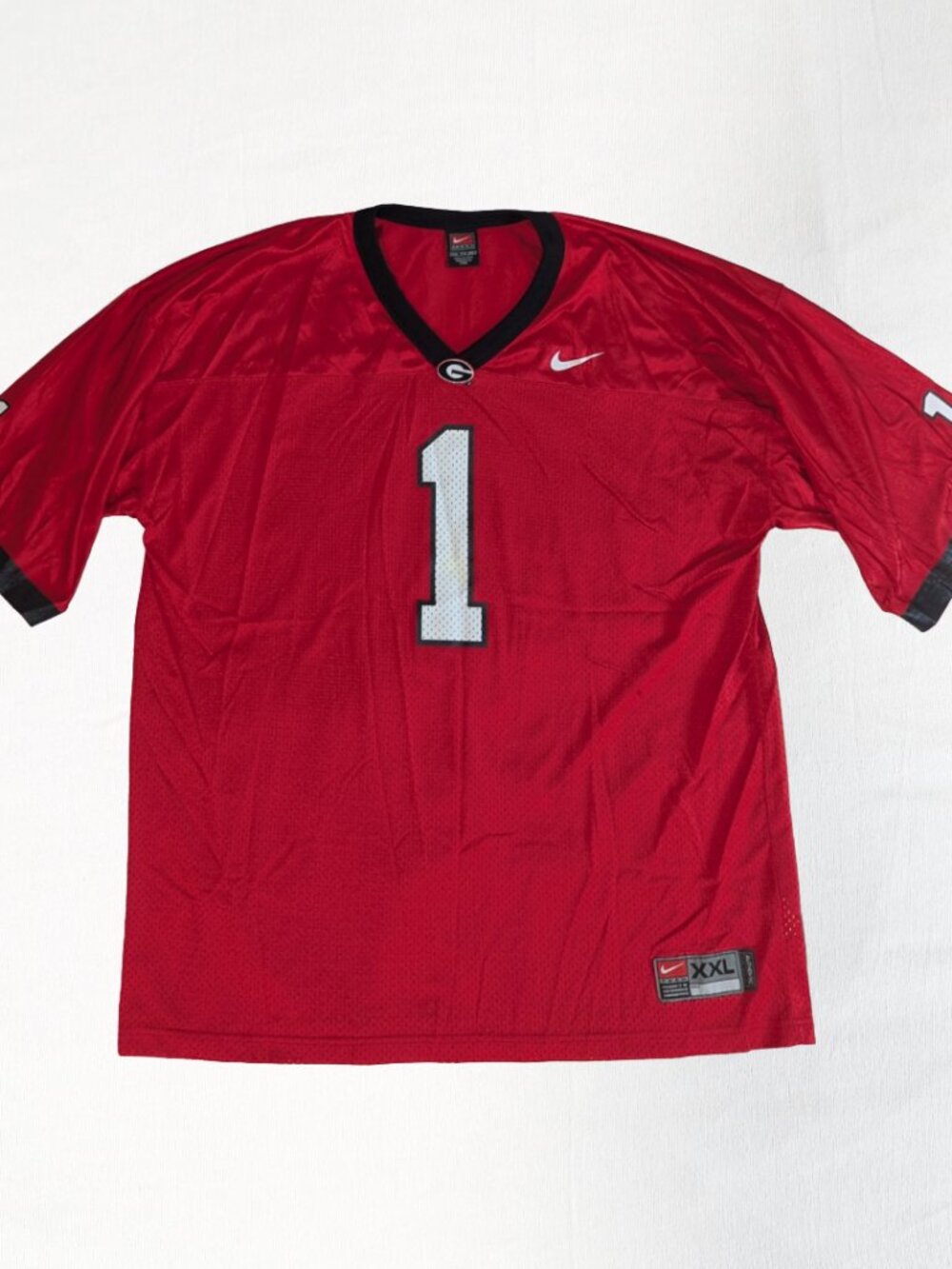 Vintage Nike Team Georgia Bulldogs #1 Football Jersey Mens XXL Red Black UGA